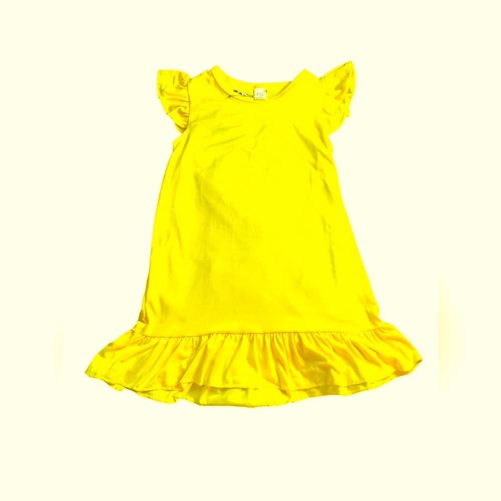 Yellow 🌻👧🏻 Kids Casual Sun Dress - Picture 2 of 4